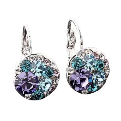 Elegant round earrings - with cubic zirconia