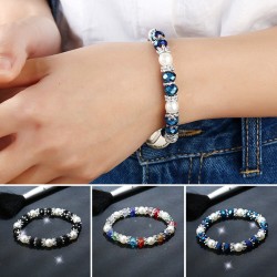 Stylish bracelet - with colorful rhinestones / pearls