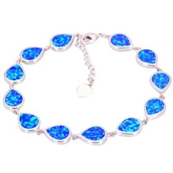 Modisches Armband - mit blauem Opal in Wassertropfenform