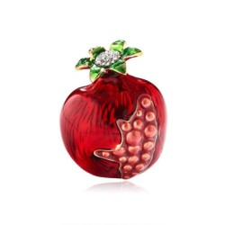 Elegante Brosche mit rotem Granatapfel