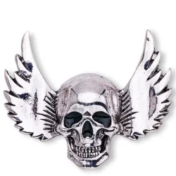 Broche in punkstijl - schedel / vleugelsBroches