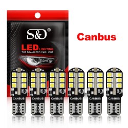 LED Canbus lamp - autolamp - W5W - T10 - 24 SMD - 12V - 6 stuksT10