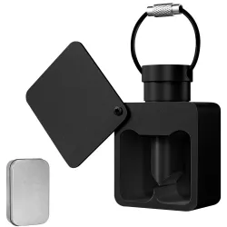 Pills storage box - separator - pills cutter - waterproof container - with key ring - aluminum alloyKeyrings