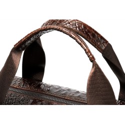 Luxe leren handtas - met schouderband - krokodillenleer patroon - echt leerTassen