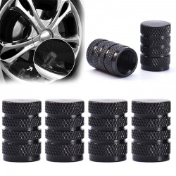 Schwarze Reifenventilkappen - Aluminium - 4 Stück