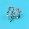 Fashionable resin brooch - green leaves / flowers / pearlsBrooches