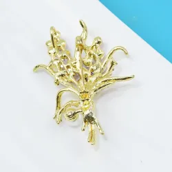 Luxe broche - roze kristallen bloemenBroches