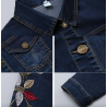Kort jeansjack - vintage bloemenborduurwerkJassen