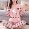 Tweedelige pyjama - lange mouw - lange broek - kattenprintLingerie