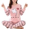 Tweedelige pyjama - lange mouw - lange broek - kattenprintLingerie