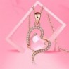 Elegante Halskette aus Roségold - herzförmiger Anhänger - Kristalle - rosa Opal