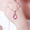 Elegante Halskette aus Roségold - Anhänger in Form eines Wassertropfens - Kristalle - rosafarbener Opal