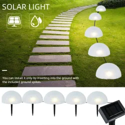 Tuinlamp op zonne-energie - halve bol - 5 LED - waterdicht - grondmontageSolar verlichting
