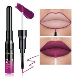 2 in 1 lipstick - dubbele kop - vloeibare matte lippenstift & lipliner - waterdicht