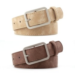 Classic leather belt - with metal buckle