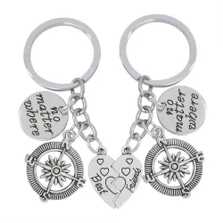 Best Friends & No Matter Where - sleutelhangers 2 stuksSleutelhangers