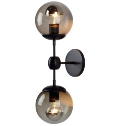 Retro wandlamp - ijzeren lamp met bol glas - enkele/dubbele kop - E27Wandlampen