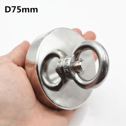 N52 - neodymium magneet - krachtige magnetische cilinder met haak - 200kg - D75mmN52