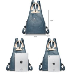 Multifunktionaler kleiner Rucksack - Patchwork-Design - Leder