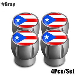 Puerto Rico vlag - ventieldopjes - universeel - aluminium - 4 stuksVentieldoppen