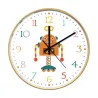 Stylish kids wall clock - quartz - retro robot designClocks