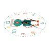 Stylish kids wall clock - quartz - retro robot designClocks