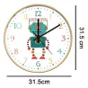 Stylish kids wall clock - quartz - retro robot designClocks