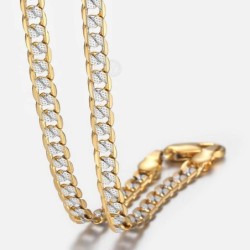 Modische Halskette - Kubanische Kette - Gold & Silber