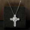 Luxuriöse Silberkette - Kreuzanhänger aus weißem Kristall