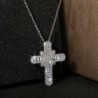 Luxuriöse Silberkette - Kreuzanhänger aus weißem Kristall
