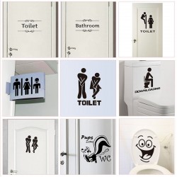 WC - Badezimmer - Toiletteneingangsschild - lustiger Vinylaufkleber