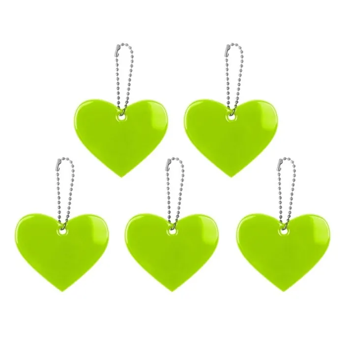 Heart shaped reflective keychain - 5 piecesKeyrings