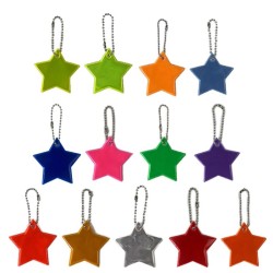 Reflective keychain - kids safety - star shaped - 10 pieces