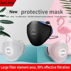 Beschermend siliconen gezichtsmasker - herbruikbaar - stofvrij - antibacterieel - luchtventiel - KN95-filterMondmaskers