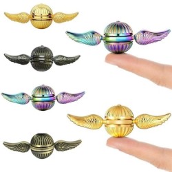 Hand Fidget Spinner - Anti-Stress-Spielzeug aus Metall - goldener Schnatz - Engelsflügel