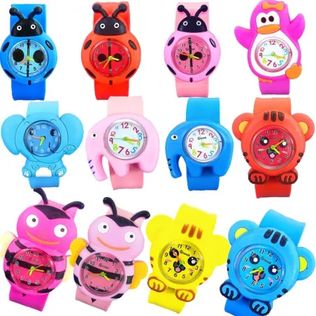 Modieus elektronisch kinderhorloge - quartz - lieveheersbeestje - bij - tijger - olifantHorloges