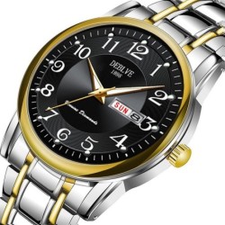 Luxurious mechanical watch - quartz - luminous pointers - waterproof - stainless steel