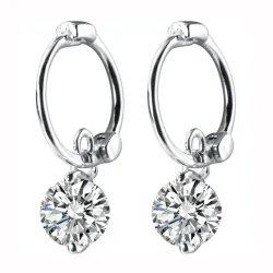 Oorringen met zirkonia - 925 sterling zilverOorbellen