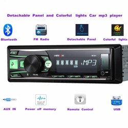 Autoradio - afstandsbediening - afneembaar paneel - Bluetooth - 1DIN - 2,5 inch - 12V - FM - USB - AUX-IN - MP3Din 1