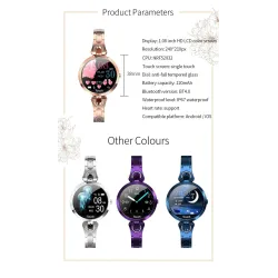 Modieuze Smart Watch AK15 - hartslag - fitnesstracker - waterdicht - Bluetooth - Android - IOSSmart-Wear
