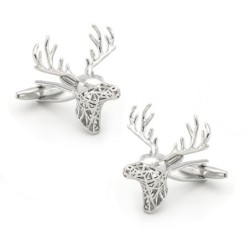Silver deer cufflinks