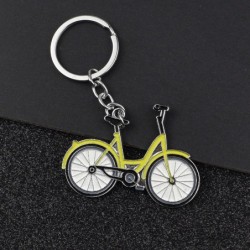 Gele fiets - metalen sleutelhangerSleutelhangers