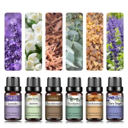 Puur natuurlijke etherische olie - aromaolie - sandelhout - wierook - salie - lavendel - eucalyptus - jasmijn - 10ml - 100mlM...
