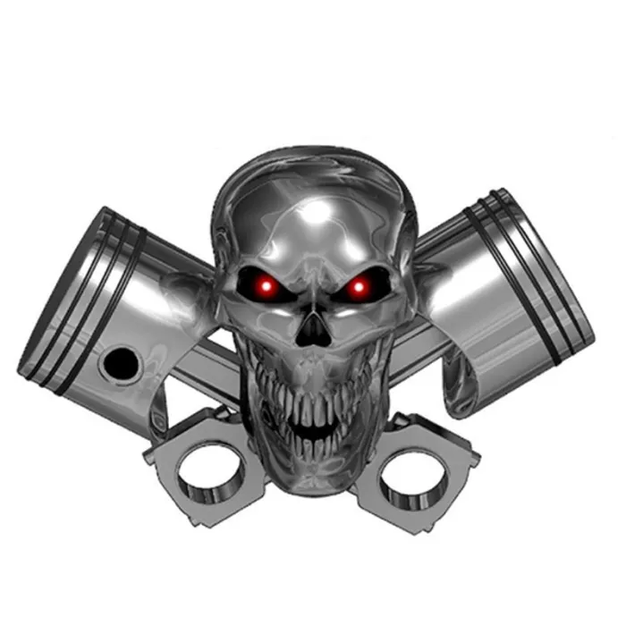 Metalen schedel - autosticker - 13 * 8,8 cmStickers