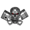 Metalen schedel - autosticker - 13 * 8,8 cmStickers