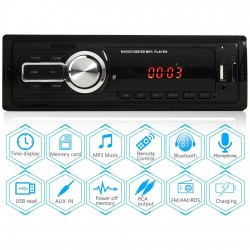 Bluetooth car radio - 1 DIN - USB - RCA - FM - MP3 - AUX - with remote controlDin 1