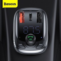 Baseus - autozender - snellader - Bluetooth - dubbele USB - type-CFM-transmitters