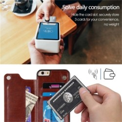 Retro-Kartenhalter – Handyhülle – Leder-Flip-Cover – Mini-Geldbörse – für iPhone – Roségold