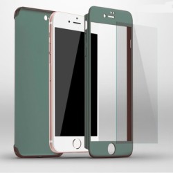 Luxury 360 Full Cover - mit Displayschutz aus gehärtetem Glas - für iPhone - grün