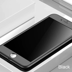 Luxury 360 Full Cover - mit Displayschutz aus gehärtetem Glas - für iPhone - schwarz